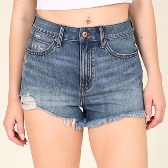 Rewash | Super High Rise The Mom Vintage Stretch Raw Hem Distressed Short - Picture 1 of 5